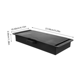 FRCOLOR Magnetic Drawer Under Desk Storage Box Black Plastic Heavy Duty No Corner Design Hidden Storage Organizer for Home and Office