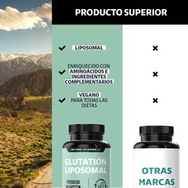 Beyond Vitamins | L-Glutation Liposomal Reducido | Potenciado con L-Glutamina, L-Glicina, Ácido Alfa Lipoico, Zinc y Selenio | 60 caps