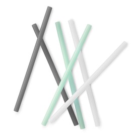 Evenflo GoSili Straws, Standard 6pk, Charcoal/Mint/Frost