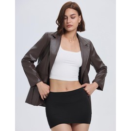 LOMON LOMON Women's Black Mini Skirts with Shorts Y2k Sexy Club Date Night Party Outfits High Waisted Stretchy Pencil Bodycon Skorts Trendy Streetwear (Black, M)