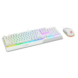 MSI Vigor GK30 Combo White, 6-Zone RGB GK30 Gaming Keyboard & GM11 Gaming Mouse, Water Repellent & Splash-Proof, 5000 DPI