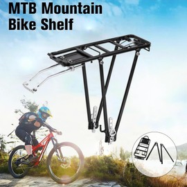 Bike Cargo Rack,Quick Release Adjustable Bike Rear Rack,High Load Capacity Rear Bike Bicycle Cargo Rack,for V Brake Disc Brake MTB Road Bikes Folding Bikes