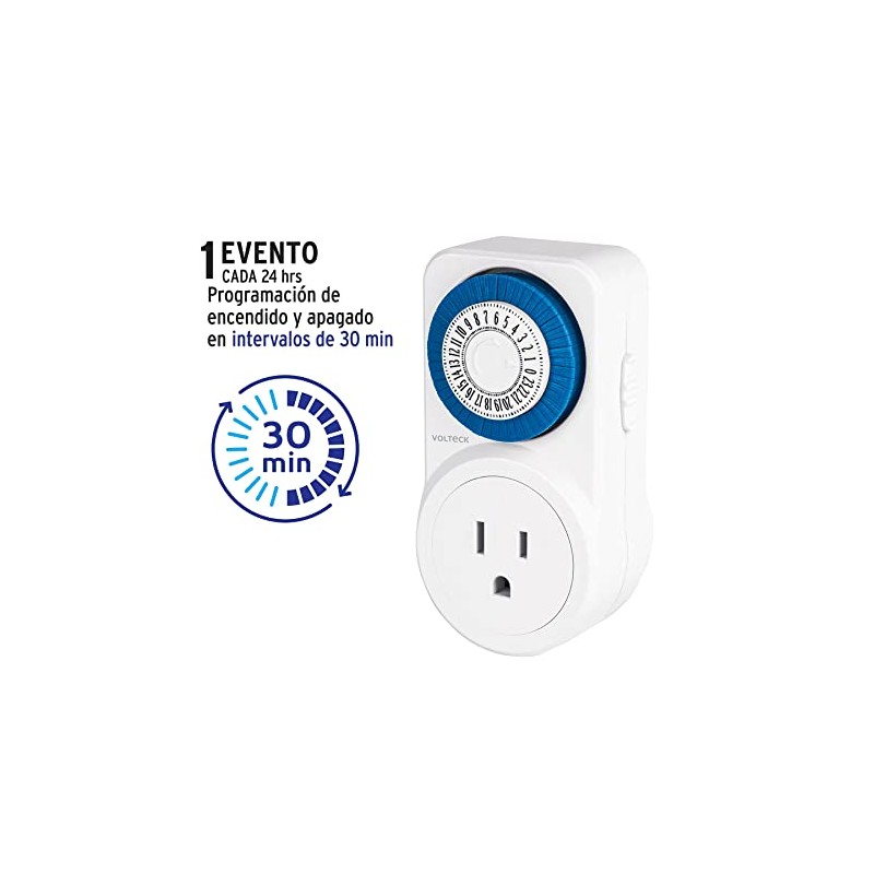 Volteck TEM-1B, Temporizador analógico 1 Evento, intervalos de 30 min