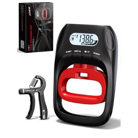 Grip Strength Tester Trainer - Electronic Hand Dynamometer of 400lbs/180kg & Grip strengthener with Adjustable Resistance for Sport