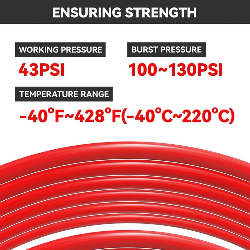 6PCS 5ft Silicone Vacuum Hose Automotive High Performance Car Vacuum
