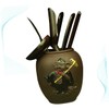 COLLBATH 6pc Ebony Wood Chinese Kung Fu Tea Set Tea