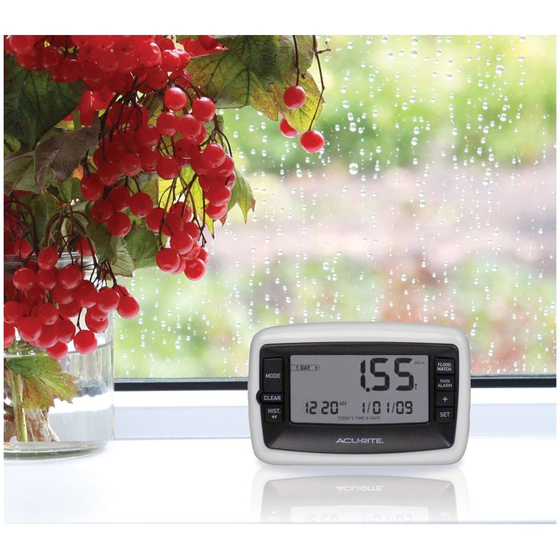 AcuRite Wireless Digital Rain Gauge with Self-Emptying Collector with Rainfall