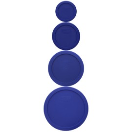 Pyrex 7202-PC, 7200-PC, 7201-PC, 7402-PC Cadet Blue Lids Bundle - Made in USA