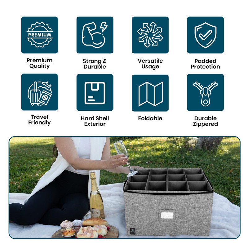 Unison Kitchen Stemware Storage Container - Fine China Storage Container