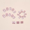 24Pcs Glitter Snowflake Press on Nails Short Square Christmas Fake