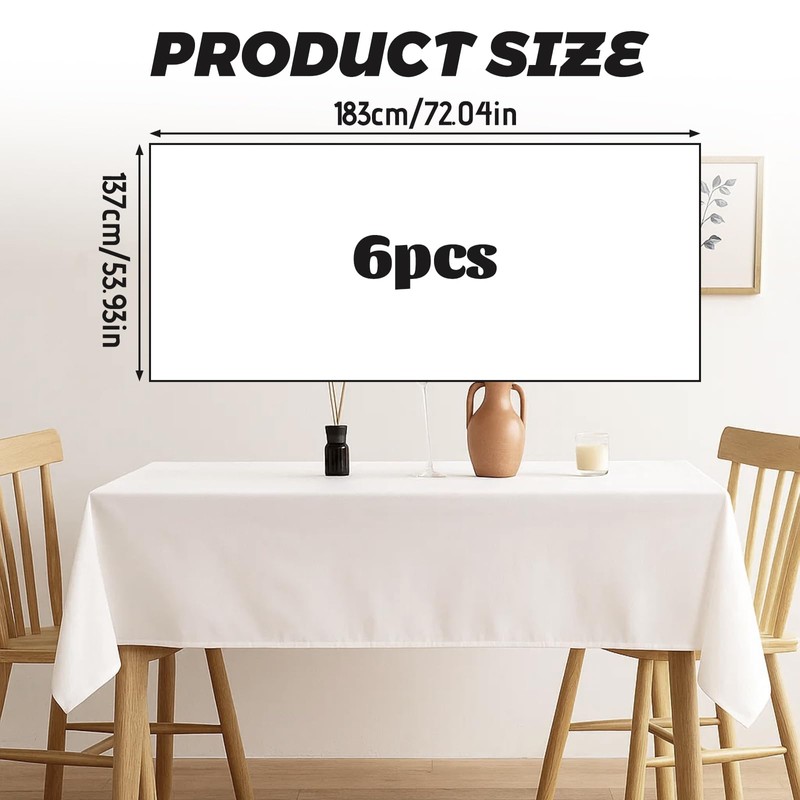 YciVhh 6 Pack White Table Cloth, White Table Cloth Party,