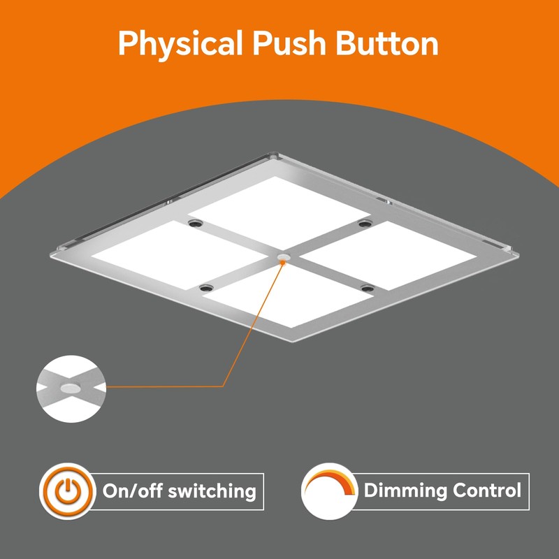 camperxlite RV 12V LED Ceiling Dome Light with Switch, Square