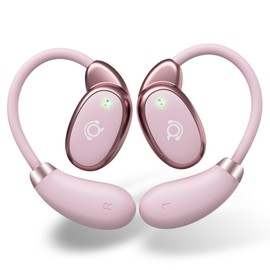 Open Ear Earbuds True Wireless Earbuds,Up to 32H Playtime,Bluetooth 5.4,Open ear headphones Ultra Comfort,Ergonomic Ear Hook,Touch Control,IPX4 Waterproof,15*11mm Oval-shaped Speakers,Over Ear Earbuds