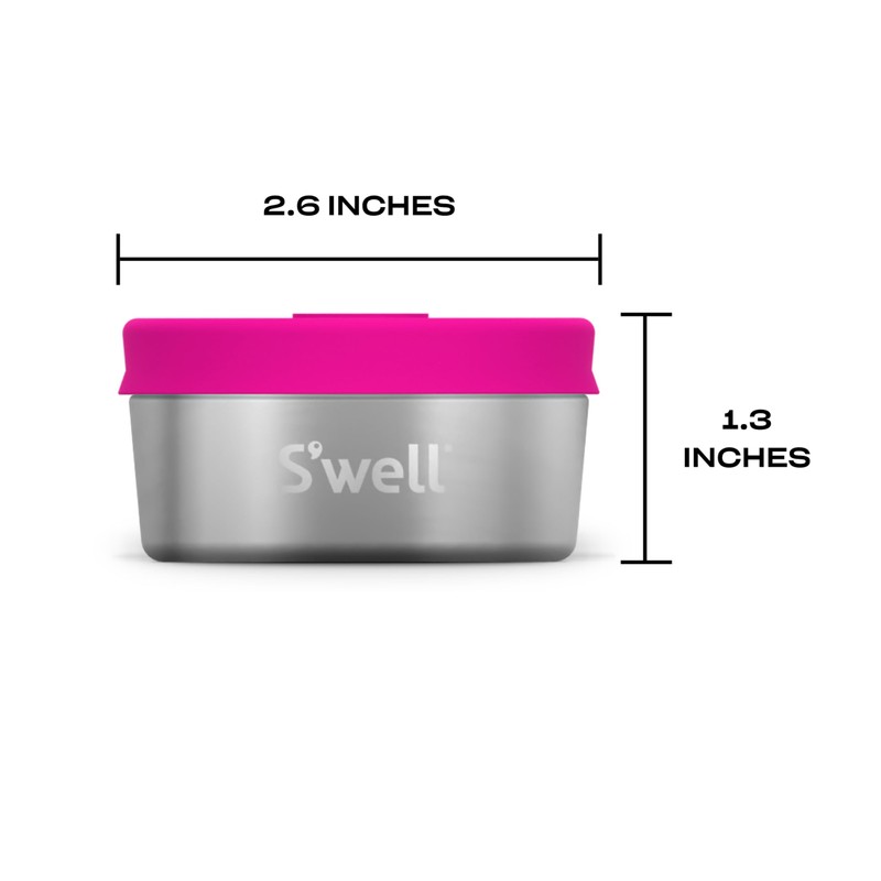 S'well Stainless Steel Condiment Container Set of Two, 2oz, Dragonfruit/Kiwi,