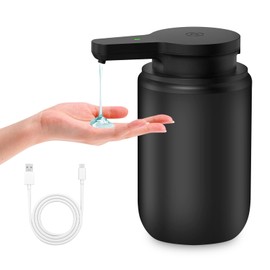 Mamiddle Automatic Soap Dispenser with Sensor Infrared Soap Dispenser Electric IPX5 Waterproof USB-C Charging for Kitchen and Bathroom (Black - Liquid Type)