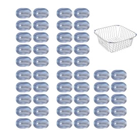NentMent 50 Pack Dish Drying Rack Bumpers Non Scratch Sink Grid Rubber Feet Pads Protector for Dishrack Wire Dish Drainer Dish Rack Silverware Utensils Basket Holder Sink Counter Top Dish Drainer