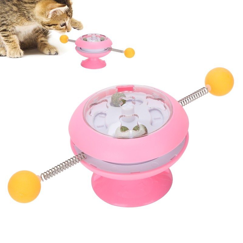 Windmill Spring Interactive Cat Catnip Toy Funny Cat Turntable Teasing