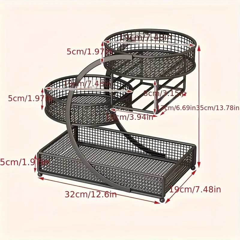 3 Tier Makeup Organizer Storage Retro Cosmetic Display Case Perfume