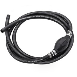 Tnisesm 5/16" Fuel Line Assembly, Nylon Braided Fuel Line Hose NBR Rubber Marine Outboard Boat Motor RVs Fuel Assembly with Primer Bulb 304 Steel Hose Clamps 6FT