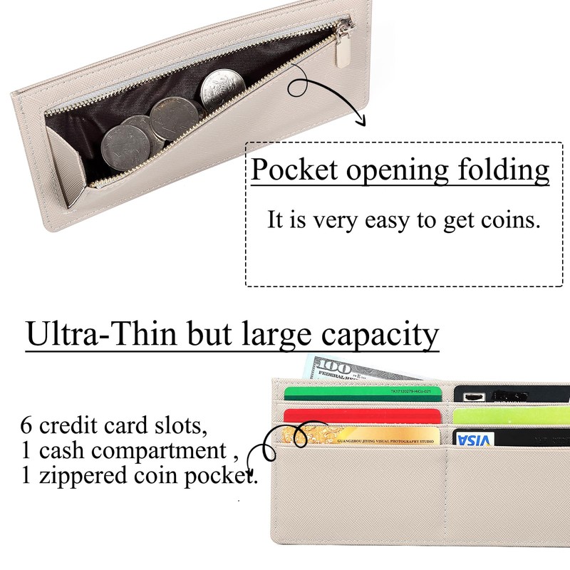jessimi Slim Credit Card Wallet for women Long Card Holder