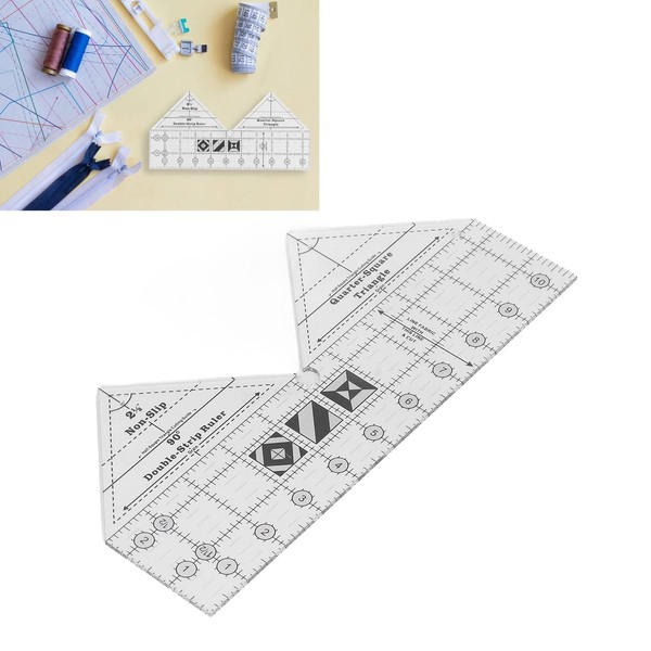 90 Degree Quilting Ruler, Acrylic Degree Double Strip Ruler, Sewing