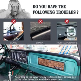 puxhig Dashboard Cover Custom Fit for Ford 1973-1979 F100 F150 F250 F350 Bronco Pickup Truck, Dash Cover Pad Carpet Protector (Dark Gray)