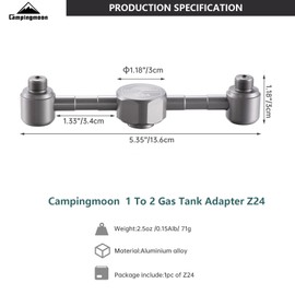 Campingmoon Aluminium Alloy Adapter Gas Tank Stove Adapter Outdoor Gas Lamp Stove Adapter (Z24)