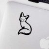 Transparent Decal Stickers of Young Sitting Fox (Black) Premium Waterproof
