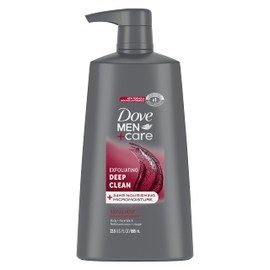 Dove Men + Care Exfoliating Deep Clean Body and Face Wash with 24-Hour Nourishing Micromoisture Technology Body Wash for Men 695 ml with Pump