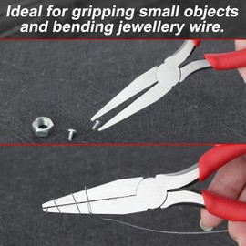 GOLD DEER 6 Inch Flat Nose Pliers with Serrated Jaw Precision Duck Bill Fine Pliers Multipurpose for Maintenance and Jewelry Making