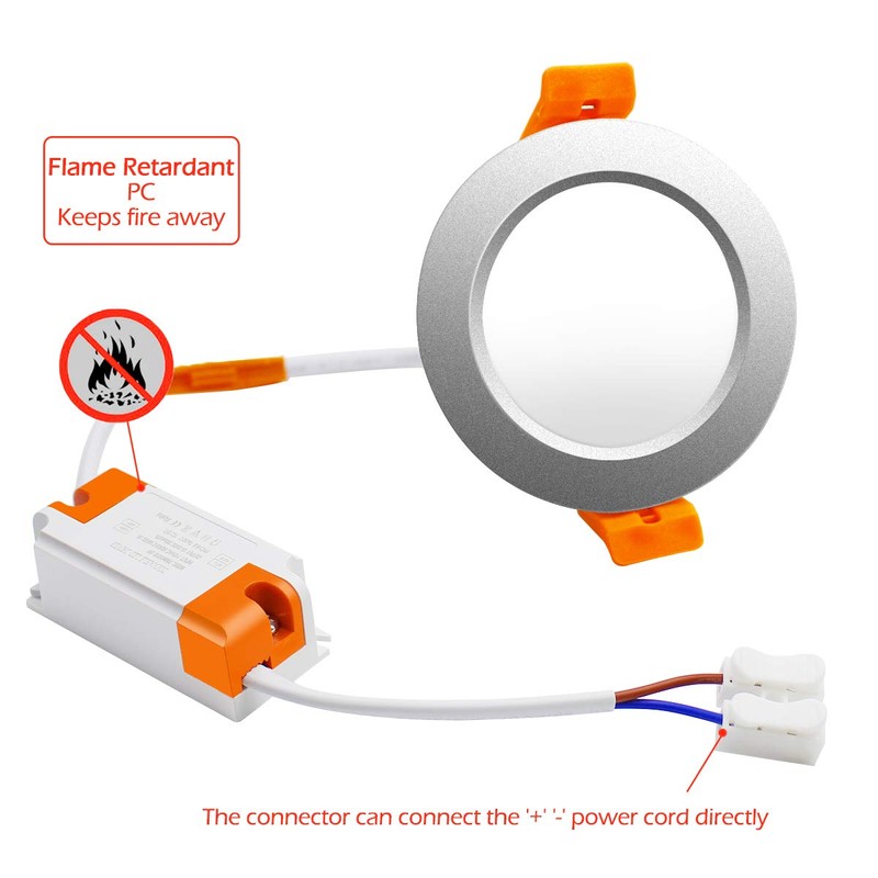 YGS-Tech 3 Inch LED Recessed Lighting Dimmable Downlight, 5W(40W Halogen