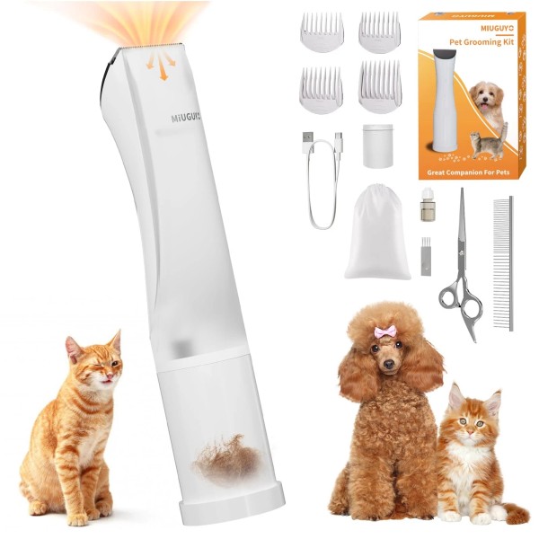 Miuguyo 2-in-1 Dog Clipper & Dog Hair Vacuum Low Noise