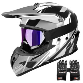 JAGASOL DOT Off Road Dirt Bike Motocross Helmet for Adults Men and Women, Dual Sport Full Face Motorcycle Helmet, ATV MX BMX Offroad Dirtbike Riding Helmet, DOT Approved