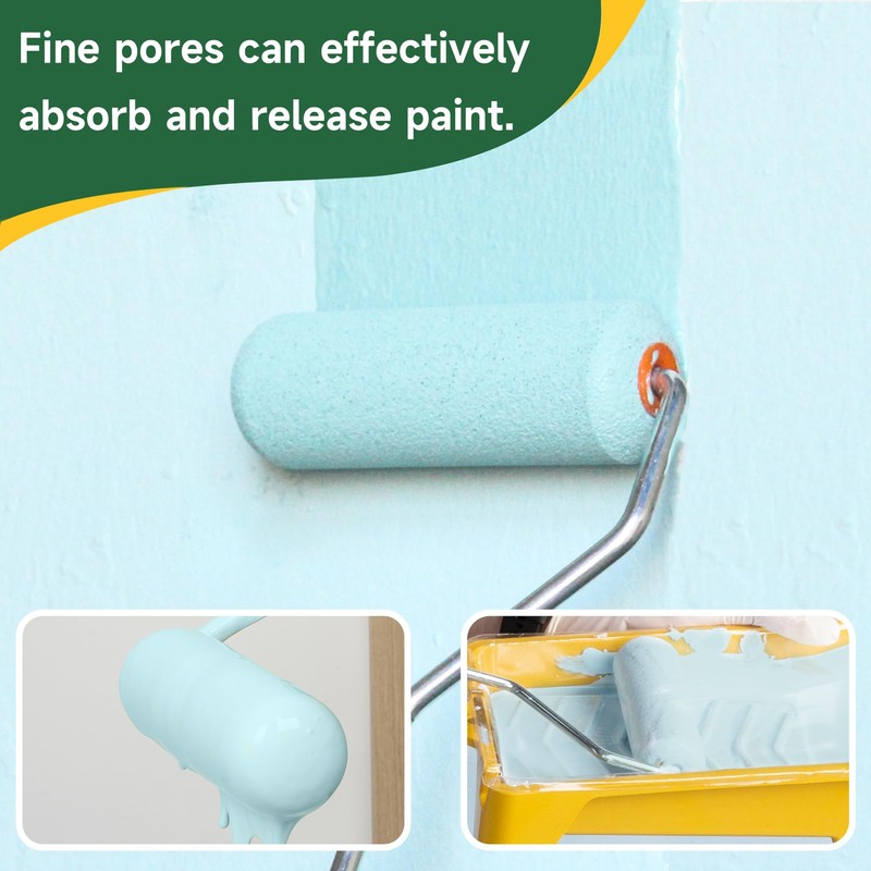 VOOMEY Foam Paint Roller,Small Paint Rollers 4 inch,White Paint Roller