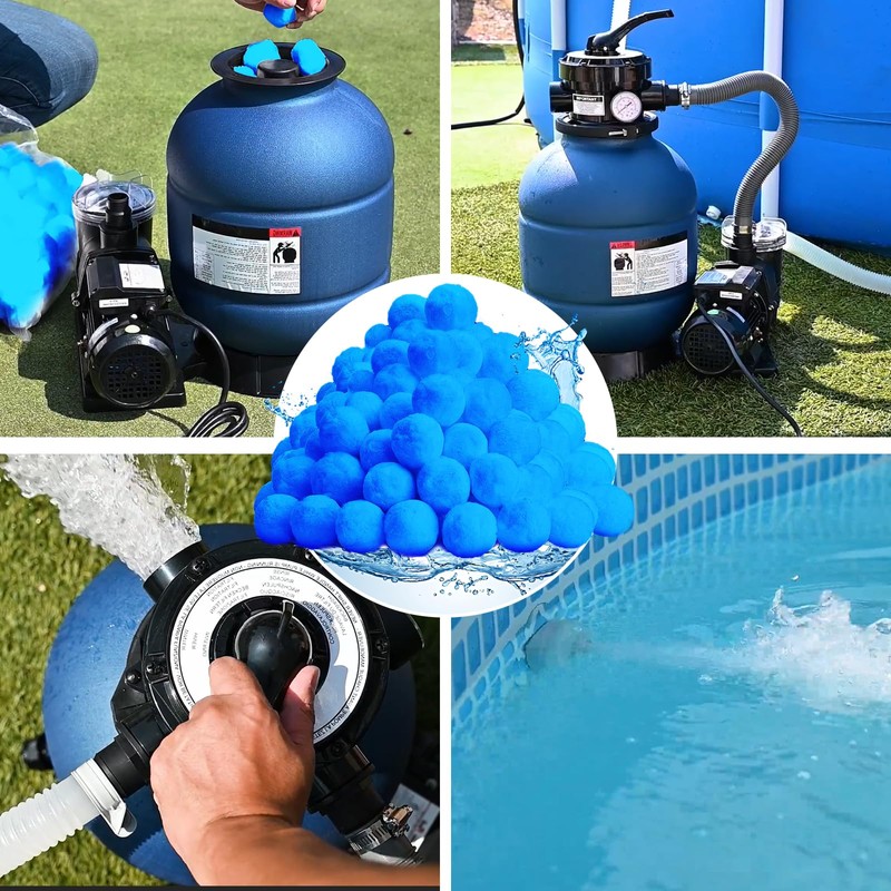 QwayHome 3.1 lbs Pool Filter Balls, Reusable Filter Sand Balls