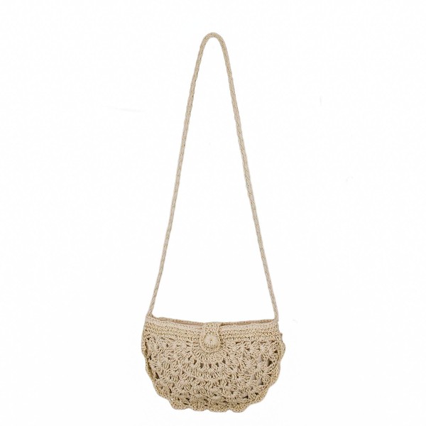 Gets Straw Shoulder Bag for Women Handmade Weave Straw Handbag
