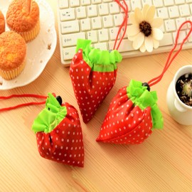 20 Assorted Colors Strawberry Shopping Bag Reusable Foldable Large Plastic Bags Pouch Waterproof Bag