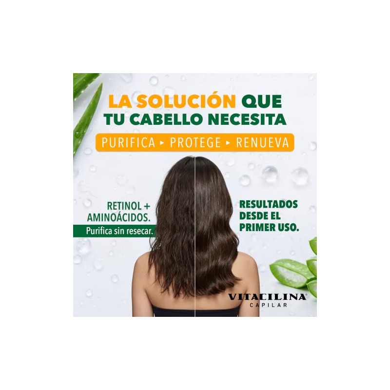Vitacilina Capilar Shampoo Purificante │ Retinol + Sábila + Romero