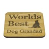 Worlds Best Dog Grandad Oak Veneer Coaster – Gift for