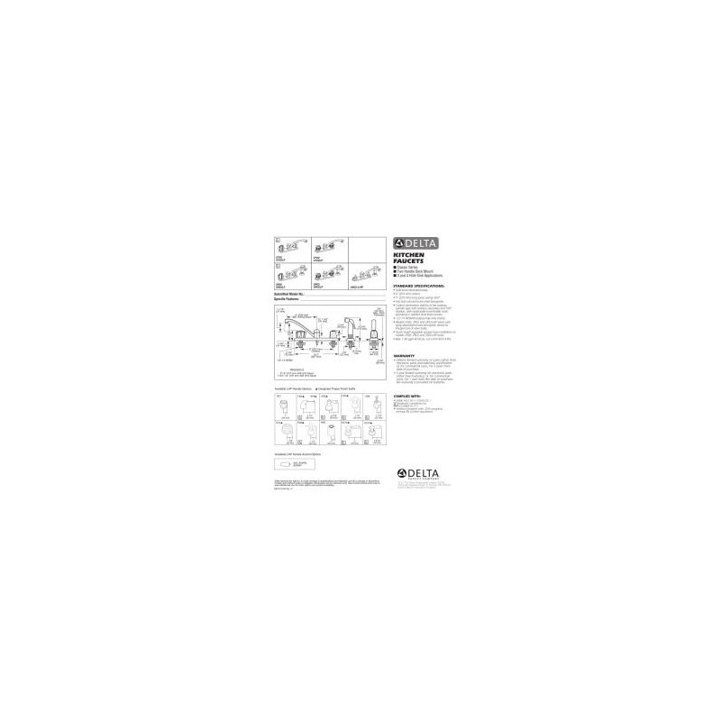 DELTA FAUCET 2102LF, Chrome
