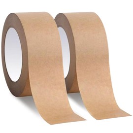WANBAO 2 Rolls Kraft Paper Tape Brown Packing Tape 2 inch x 55 Yard for Packing Boxes, Sealing Cardboard Carton Boxes, Packaging and Masking Use