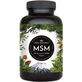 Feel Natural MSM Tabletten - 2000mg MSM (Methylsulfonylmethan) je Tagesdosis - 365 Tabletten (6 Monate) - Mit natürlichem Vitamin C aus Acerola - Hochdosiert, vegan, laborgeprüft, ohne unerwünschte Zusätze