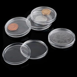 20 Pcs 40mm Coin Capsules Coin Holder Storage Container Clear Rounds Coin Case for Coin Collection Supplies Storage Organizer Box for 1 oz Silver and Copper Rounds