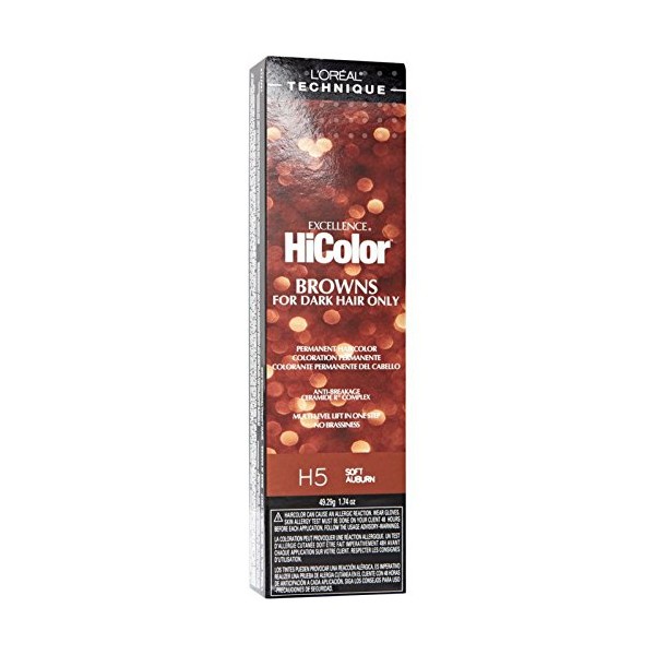 L'Oreal Excellence HiColor Browns H5 Soft Auburn 1.74 oz (Packs of 2)