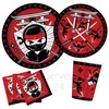 Serve 24 Ninja Theme Party Supplies Includes Plates,Napkins,Table Cover, Happy
