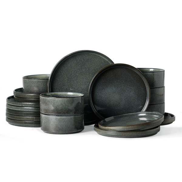 Famiware Star Dinnerware Set, Plates and Bowls Sets for 6