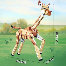 Giraffe Building Blocks,Giraffe Decor Toy Suitable for Bedroom and Living Room Office,161 Pcs,Creative Ideals Giraffe Gifts for Child and Adult