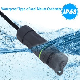 PENGLIN 5PCS IP68 Waterproof USB-C Panel Mount Coupler, USB 3.1 Female to Female Extender Adapter - Outdoor Charging & High-Speed Data Transfer,Type-C Connector for Marine/Car/Industrial