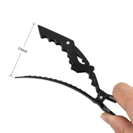 Alligator Hair Clips – 6 Pack alligator Hair Clips for Styling Sectioning, Mini Hair Clip with Wide Teeth & Durable Grip, Hinged Salon Quality Aligator Clips（Black）