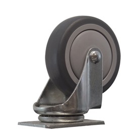 Caster 4 INCH Swivel 375 lb Thermoplastic Rubber, Standard Plate 1-3/4"x2-7/8"